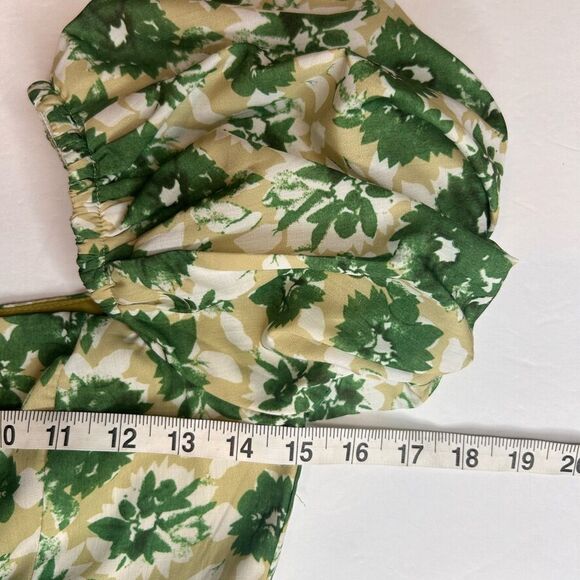 PrettyLittleThing Petite Green Yellow White Floral Puff Mini Dress. Size 0 - Picture 15 of 17